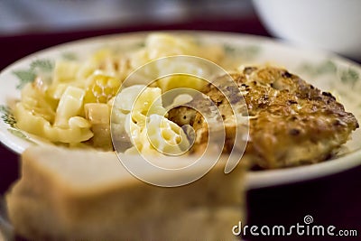 Lunch consisting of pasta Stock Photo