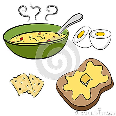 Lunch Food Vector Illustration