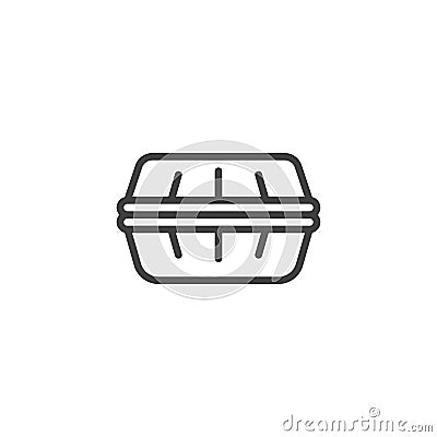 Lunch food box line icon Vector Illustration