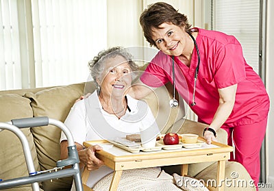 Lunch at the Nursing Home Stock Photo