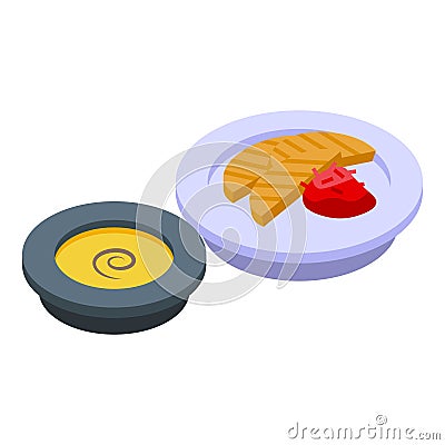 Lunch sandwich icon, isometric style Vector Illustration