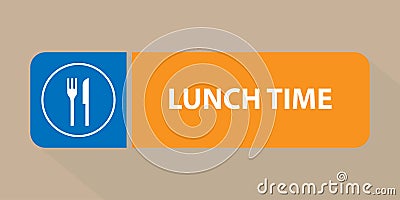 Lunch time sign Vector Illustration