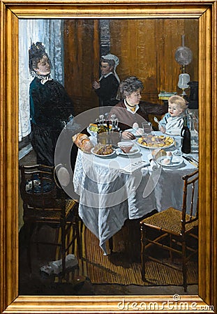The Luncheon 1868 by French impressionist Claude Monet Editorial Stock Photo