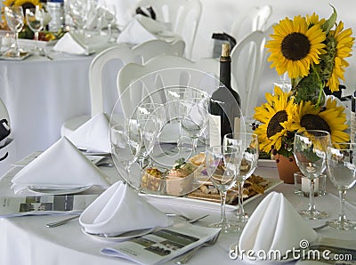 Luncheon Table Stock Photo