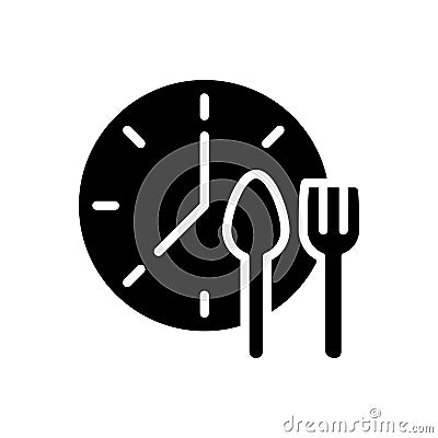 Lunchtime black glyph icon Vector Illustration