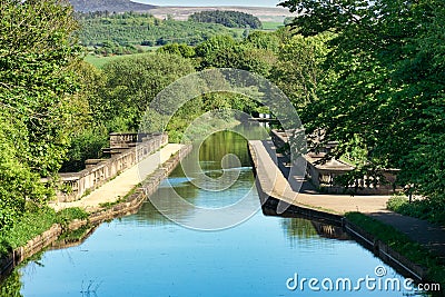 The Lune Aqueduct that carries the Lancaster Canal. Stock Photo