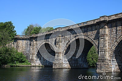 Lune Aqueduct, Lancaster Canal over River Lune Stock Photo