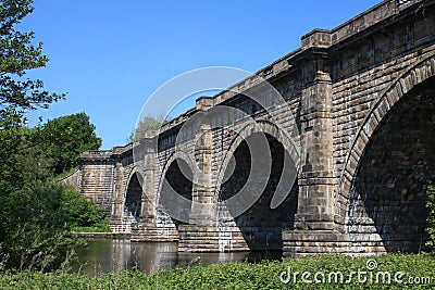 Lune Aqueduct, Lancaster Canal over River Lune Stock Photo