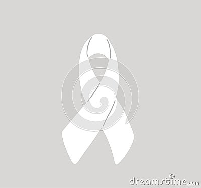 Lung cancer awareness month Novermber handwritten lettering. White support ribbon. Web banner vector Vector Illustration