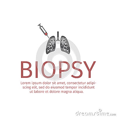 Lungs Biopsy flat icon Vector Illustration