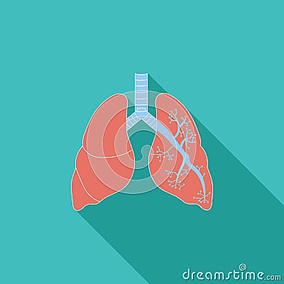 Lungs in Black and White Vector Illustration