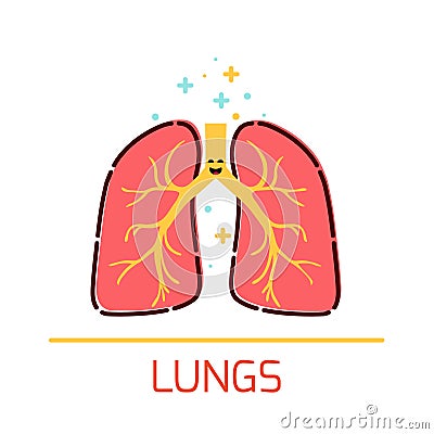 Lungs cartoon icon Cartoon Illustration