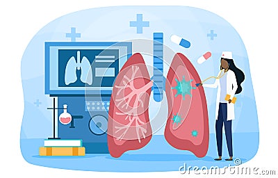 Lungs examination concept Vector Illustration