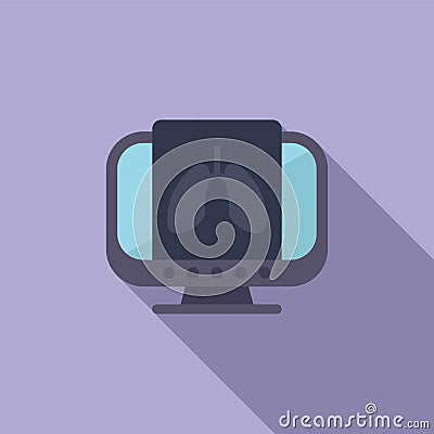 Lungs fluorography icon flat vector. Computer control health Stock Photo