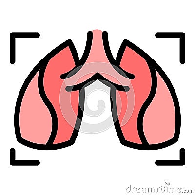 Lungs fluorography icon vector flat Stock Photo