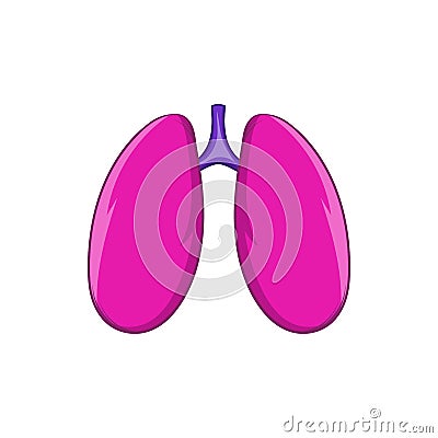 Lungs icon, cartoon style Vector Illustration