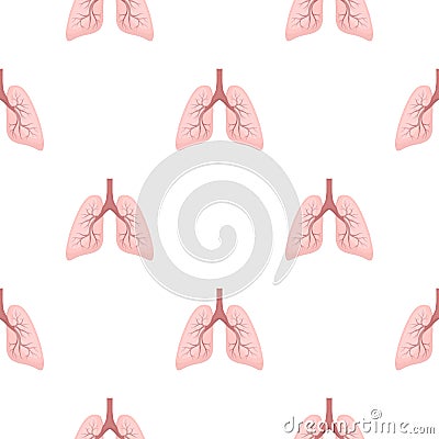 Lungs icon in cartoon style isolated on white background. Organs pattern stock vector illustration. Vector Illustration