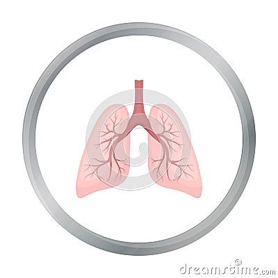 Lungs icon in cartoon style isolated on white background. Organs symbol stock Vector Illustration