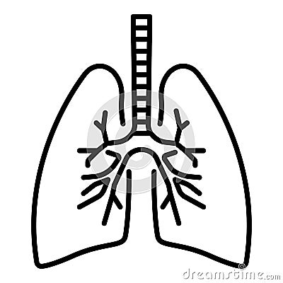 Lungs icon, outline style Vector Illustration