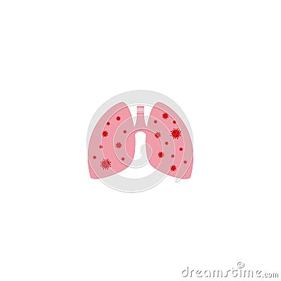 Lungs infected by virus icon template vector icon illustration Vector Illustration