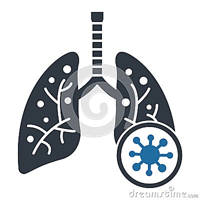 Lungs infection due to corona Glyph Style vector icon which can easily modify or edit Vector Illustration