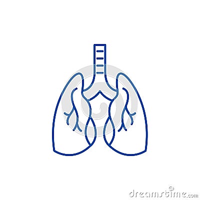 Lungs line icon concept. Lungs flat vector symbol, sign, outline illustration. Vector Illustration