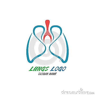 Lungs Organ Logo medical health design template Cartoon Illustration