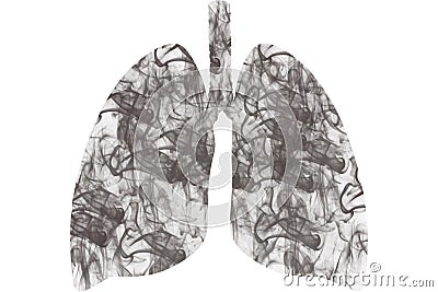 Lungs of a sick person smoker. Lungs` cancer. Health problems Stock Photo