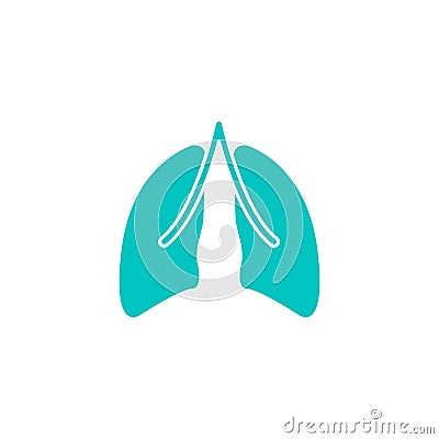 Lungs solid icon, organ and part of body Vector Illustration