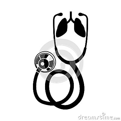 Lungs stethoscope medical care design Vector Illustration