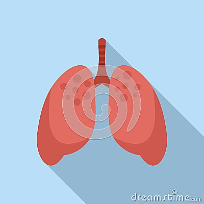 Lungs transplant icon flat vector. Anatomy human organ Vector Illustration