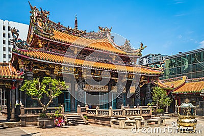 Lungshan Temple of Manka in taipei Stock Photo