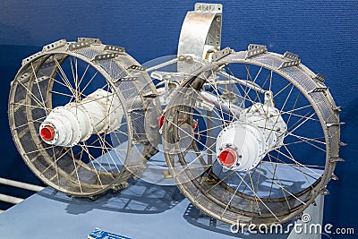 Lunokhod lunar rover wheels detail Editorial Stock Photo