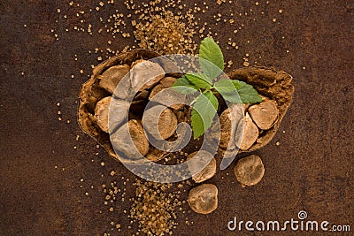 Luo Han Guo aka Monk fruit. Natural sweetener Stock Photo