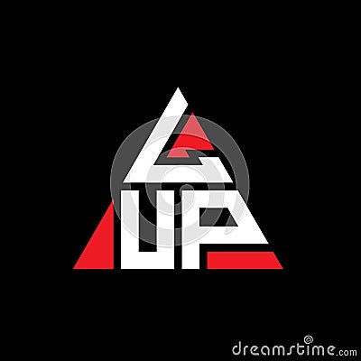 LUP triangle letter logo design with triangle shape. LUP triangle logo design monogram. LUP triangle vector logo template with red Vector Illustration