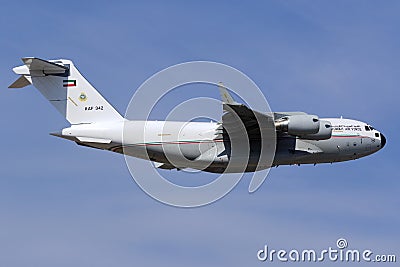 Luqa, 6 August 2015: C-17A on take off. Editorial Stock Photo