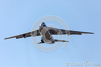 Huge Antonov Cargo plane viewed from below Editorial Stock Photo