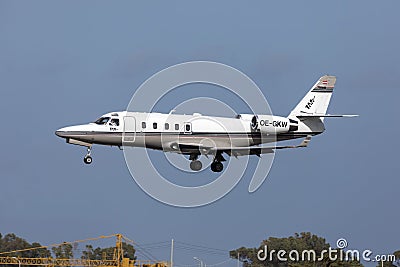 Air Ambulance on short finals Editorial Stock Photo