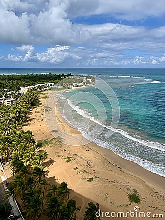 Luquillo Beach, Island of Puerto Rico, Vertical View Stock Photo