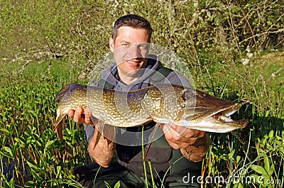 Lure fishing. big pike Stock Photo