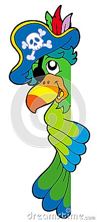 Lurking pirate parrot Vector Illustration