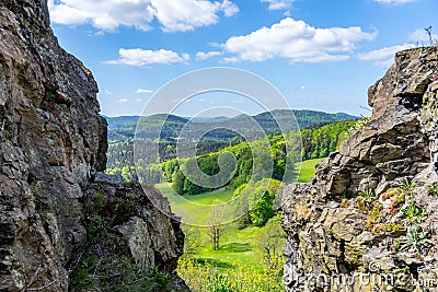 Lusatian Mountains Panoramic View Stock Photo