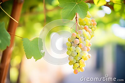 luscious grapes hanging on the vine in a vineyard Stock Photo