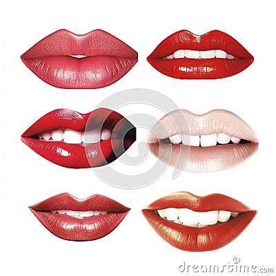 Luscious Lips on a Clean White Background . Stock Photo