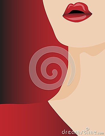 A Girl with Luscious Lips Vector Illustration