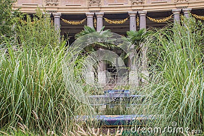 Lush gardens in the courtyard of the Petit Palais, Paris, France Editorial Stock Photo