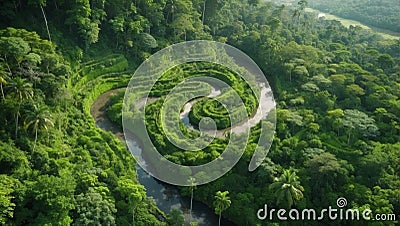 Amazon jungles from a bird's-eye perspective Stock Photo