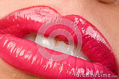 Lush Pink Lipstick Stock Photo