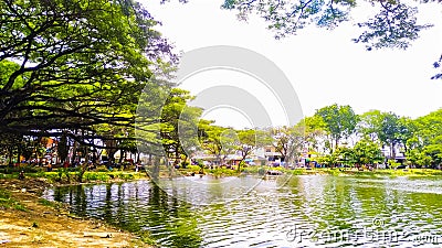 atmosphere at Duta Kenanga Lake, Bekasi, Indonesia Stock Photo