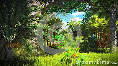 Lush vegetation in jungle Stock Photo